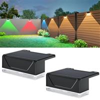 ELLASAY Solar Fence Lights Outdoor Garden Waterproof