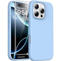 TOCOL 3 in 1 Silicone for iPhone 15 Case 6.1-Inch, with 2 Pack HD Tempered Glass Screen Protector, Liquid Silicone Slim Silky-Soft Touch Multi-Color Anti-Scratch Shockproof Cover, Yellow