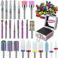 Depvko 22pcs Nail Drill Bits Set, Professional 3/32'' Ceramic Diamond Safety Bits, Cuticle Remover Electric Nail File Bits for Acrylic Gel Nail Efile Drill, Nail Manicure Pedicure Set