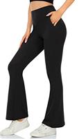 ACTINPUT Yoga Pants for Women Flared Leggings High Waisted Bootcut Black Trousers Women's Workout Bootleg Stretchy Leggings