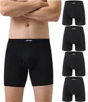 wirarpa Men's Underwear Trunks Modal Boxer Shorts Open Fly Tagless Underpants for Men Regular Leg 4 Pack
