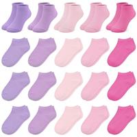ZERULETS Girls Ankle Trainer Socks Kids - 20 Pairs Toddler Colourful and Elastic Low Cut for 1-13 Years in Summer
