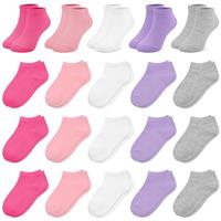 ZERULETS Girls Ankle Trainer Socks Kids - 20 Pairs Toddler Colourful and Elastic Low Cut for 1-13 Years in Summer