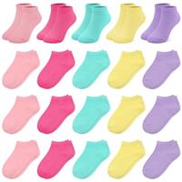 ZERULETS Girls Ankle Trainer Socks Kids - 20 Pairs Toddler Colourful and Elastic Low Cut for 1-13 Years in Summer