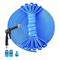 HGLCM Reinforced Garden Hose Pipe with Spray Nozzle Fittings, Garden Hose, Wear and Tear Resistant, Leak and Burst Proof, Kink Free, Easy Storage