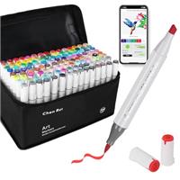 Alcohol Brush Markers with Free App, Brush and Chisel Tip Alcohol Pens for Adults and Kids, Drawing Markers for Anime Manga Drawing and Sketching