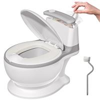 Potty Training Toddler Toilet Seat,Baby Potty for Boys Girls,Toddlers Potty Realisti Toilet Potty Chair Potties with Wipes Storage Splash Guard Non-Slip Removable Bowl for Ages 1-6 Childrens