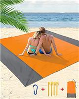 Zumhigh Beach Mat Picnic Blanket Waterproof Extra Large Beach Blanket 210 x 200cm Picnic Blanket Beach Mat with 4 Fixed Nails for Beach Camping Hiking Compact Lightweight 83 X 79in