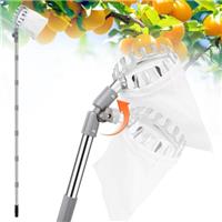 Apple Picker with Telescopic Handle, 14F Fruit Picker, Fruit Picker Tool with Lightweight Connecting Pole and Fabric Bag, Fruit Grabber Easy to Assemble