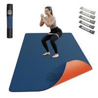 HAPBEAR Large Yoga Mat - 183x91cm x6mm, Wide Non-Slip Dual-colour Large Exercise Mat for Home Workout, Yoga, Pilates & Stretching, Durable & Eco-Friendly, Includes Bonus Resistance Bands & Carry Bag