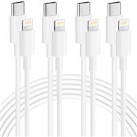 USB C to Lightning Cable 2M, 4Pack [Apple MFi Certified] USB C iPhone Fast Charger Cable PD Fast Charging Type C to Lightning Cable for iPhone 14 13 12 11 Pro Max XS XR X 8 7 6 Plus 5 5s SE, iPad