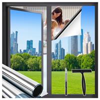 Sevenpers Window Film Privacy for Glass Windows,Reeded Glass Frosted Window Film Self Adhesive,Window Stickers Static Cling UV Blocking for Home Office