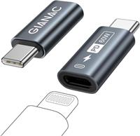 GIANAC Lightning to USB C Adapter (2pack) Lightning Female to USB C Male Adapter, 60W Fast Charging for iPhone 15 Pro Max, Samsung Galaxy S24 S23 S22, iPadPro/Air, MacBook, Not for Audio