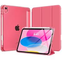 MoKo for iPad (A16) 11th Generation Case 11 Inch 2025, iPad 10th Generation Case 10.9 Inch 2022 with Pencil Holder, Slim Light Trifold Protective Cover with Hard PC Translucent Back Shell, Dark Purple