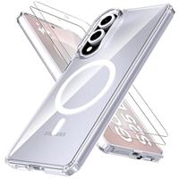 Anoowkoa Case for Google Pixel 10/Google 10 Pro with 2 Pack Screen Protectors, TPU and PC Hybrid Acrylic Slim Phone Case,Never Yellow Ultra Clear Crystal Protective Hard Back Cover,Shockproof Case