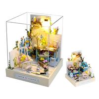 Lycidae DIY Miniature House Kit, Mini Dollhouses, 3D Wooden Kit with LED and Dust Cover, Handmade Crafts for Children Teens Adults Friends Birthday Home Decor