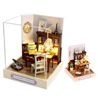 Lycidae DIY Miniature House Kit, Mini Dollhouses, 3D Wooden Kit with LED and Dust Cover, Handmade Crafts for Children Teens Adults Friends Birthday Home Decor