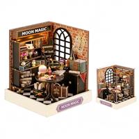 Lycidae DIY Miniature House Kit, Mini Dollhouses, 3D Wooden Kit with LED and Dust Cover, Handmade Crafts for Children Teens Adults Friends Birthday Home Decor