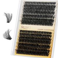 QUEWEL DIY Lash Extension Kit Fluffy Cluster Lashes Kit Mixed Individual Eyelash Clusters Easy to Apply DIY at Home