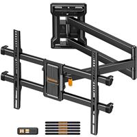 Perlegear Long Reach 700 mm TV Wall Bracket with 90 Swivel, Corner TV Bracket for 32-65 TVs up to 60 KG, Dual Tilt Adjustment, Max VESA 400x400mm, Cable Management PGMF24B