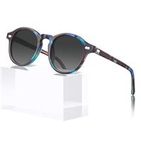 CARFIA Women's Retro Polarized Sunglasses with Acetate Frame Sunglasses Vintage Round Style for UV400 Protection CA5266