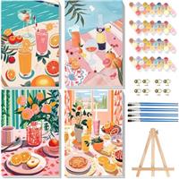 Viart 4 Pack Paint by Numbers for Adults with Frame