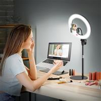 Ring Light with tripod Stand & Phone Holder, Evershop 10" Desk Ring Light for Video Conference, Video Recording, Video Calls, Zoom Meetings, Makeup, Selfie, Halo Light for Laptop/Computer/Phone/Webcam
