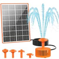 AISITIN Solar Water Foutain Pump 4.5W DIY Glass Panel Solar Powered Fountains Water Feature, Solar Powered Water Pump with 4 Nozzles, Solar Fountain for Bird Bath Outdoor Garden, Fish Tank (Green)