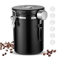 Osrioal Coffee Bean Storage, 2.8L Airtight Coffee Canister with Measuring Scoop, Date Tracker & 6 CO2 Valves, Vacuum Jar Storage Container for Freshness