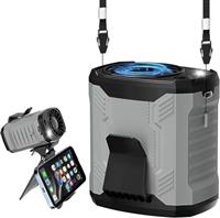 Portable Neck/Waist/Desk Fan,7000RPM Clip on USB Rechargeable Table Personal Fan with 4 Speeds,Flashlight & Phone Stand for Summer Travel Camping Hiking,Gifts for Men Women Father-Black