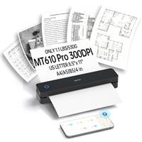 iDPRT Portable Printers Wireless for Travel,300dpi Mini Thermal Printer A4,Bluetooth Printer for Travel,Home,Study,Wireless Printers for Home Use Compatible with iOS,Android and PC,Black