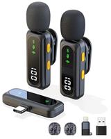 Wireless Lavalier Microphone for iPhone - iPad, Android Phone, Computer, Mini Lapel Mic, USB-C Microphone with Noise Reduction and Crystal Sound for Video Recording, Vlogging, TikTok, Singing, YouTube