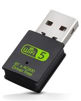 5GHz/2.4GHz Wireless Dual Band Adapter for PC Desktop Laptop, 600Mbps High-Speed WIFI Receiver, Bluetooth 4.2 Internet Dongle