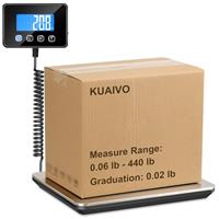 Postal Scales, 200kg/10g High Precision LCD Display Parcel Scales, Parcel Weighing Scales with Hold and Tare Function for Luggage, Package, Warehouse, 2 AAA Batteries and Charging Cable Included