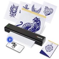 ORGSTA S008 Wireless Tattoo Stencil-Printer - Tattoo Transfer Machine Thermal Copier with 10pcs Transfer Paper, Bluetooth Stencil Printer for Tattooing, Compatible with Smartphone & PC, Black