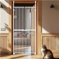 180cm Extra Tall Pet Gate Cat Door with Doors Locks Fits doors from 190-250cm Tall Extendable Adjustable Dog Gate indoor no Drilling, Pressure Mounted for Doorways Kitchen Bedroom