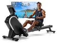 CHAOKE Magnetic Rowing Machines for Home Gym 160KG Weight Capacity, 16 Levels Resistance Row Machine with Dual Slide Rail Space-Saving Vertical Storage, Easy Assembly with APP Supported