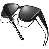 URUMQI Polarised Sunglasses Over Glasses, Fit Over Glasses Sunglasses Womens Men with TR90 Stylish Frame, UV400 Protection & Lightweight, Sun glasses Womens Suit to Daily Wear & Drive