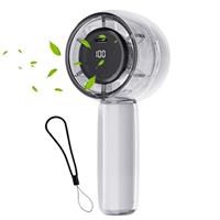 Vurlexat Handheld Mini Fan, Portable Type-C Rechargeable Fan with 7 Light Modes, 1800mAh Full Runtime 8 Hours Small Hand Held Fans Pocket Design for Travel/Summer/Concerts/Office