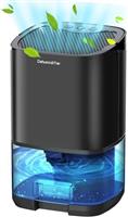 Powate Dehumidifier for Home,1000ml Electric Dehumidifier with Ultra Quiet & Auto Shut off 7 Colorful LED Portable Mini Dehumidifier for Wardrobe Bathroom Closet RV Bedroom Garage, Black