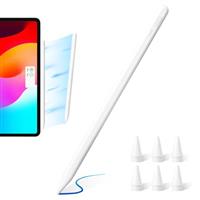 Stylus Pen for iPad (2018-2025) with Tilt & Pressure Sensitivity, Palm Rejection, 6 Tips, Fast Charging, Compatible with iPad 6-10, Mini 5/6, Air 3-5, Pro 11/12.9 Inch