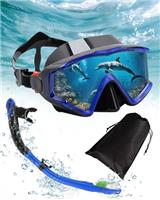 Lorrtta Snorkel Set Adult Anti Fog Adult Snorkel Set with with Dry Snorkel, Snorkeling Gear for Adults Mask Featuring a 180 Panoramic Ultra-Clear Snorkeling Mask