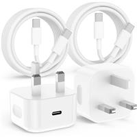 iPhone 15 Charger Apple MFi Certified 20W PD USB C Wall Charger Block Plug Power Adapter with USB C to Type C Cable Fast Charging for iPhone 15/15 Pro/15 Pro Max/15 Plus/iPad Pro