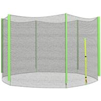 SPORTNOW 8ft/10ft Trampoline Net Replacement with 6 Plastic Pole Covers, Weather-Resistant Trampoline Netting Replacement with Zipped Entrance, Poles Not Included