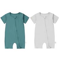 COOKY.D Unisex Baby Boys Girls Bamboo Fiber Short Sleeve Spring Romper Jumpsuit Infant Summer Bodysuit for 0-24 Months,2 Pack