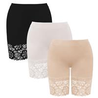 Justay Sowarm Women Anti Chafing Shorts Ladies Soft Safety Chub Rub Shorts Boxer Briefs Women Anti Curl Breathable Leggings for Cycling Yoga 3 Pack
