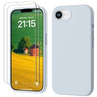 GOODVISH 3 IN 1 for iPhone 15/15 Pro/15 Pro Max/16/16 Pro/16 Pro Max/16e Case, Upgraded Camera Protection, 2X HD Screen Protector, Liquid Silicone Anti-Scratch Shockproof Anti-Fingerprint Phone Case