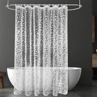 URAQT Shower Curtain Anti Mould, Upgrade PEVA Waterproof Bath Curtains, Mildew Resistant Bathroom Shower Curtains with 12 Hooks, Grey Bathtub Curtains with Metal Rustproof Eyelets, 180 x 180 cm