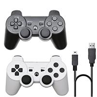 P-S3 Controller 2 Pack[2025 NEWEST] PS-3 Wireless controller Playstation 3 Controller Wireless Bluetooth Gamepad with USB Charger Cable for PS-3 Console