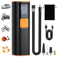 GarageRock Cordless Tyre Inflator Portable Air Compressor Car Tyre Pump, 150psi Mini Air Compressor, Rechargeable, Digital Screen, LED Light, Auto Pump For Car & Bikes & Motorcycle Tyres, Balls